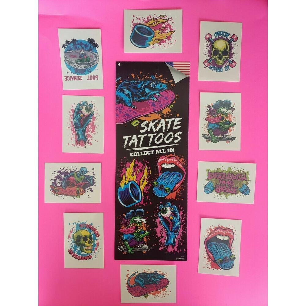 Colorful Skater Vending Machine Stickers Set of with Display Card New